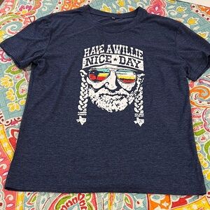 Blue Graphic T-Shirt with Willie Design
